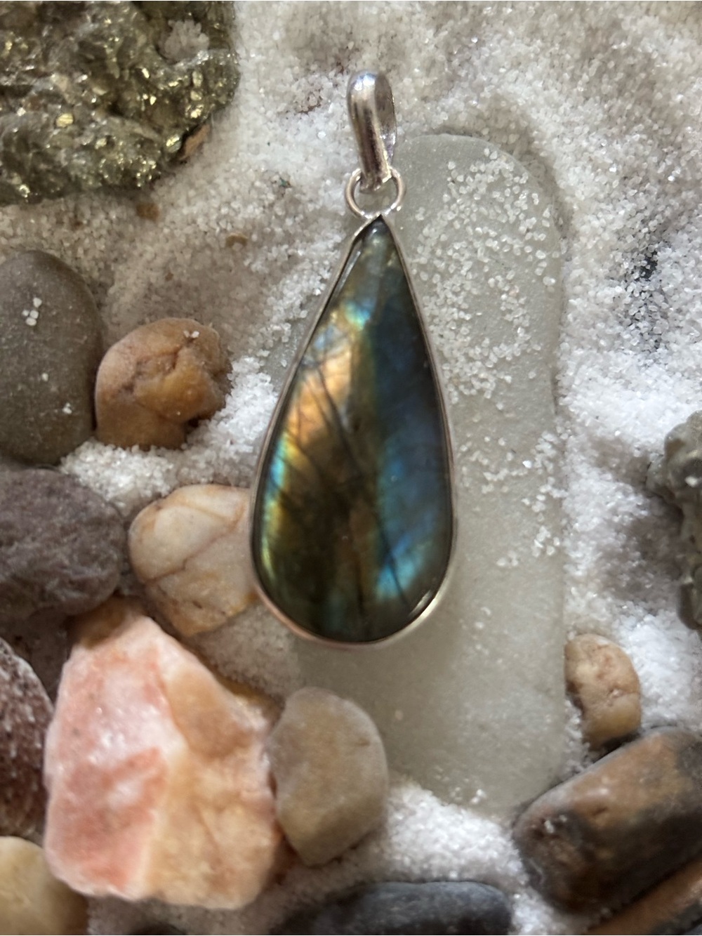 Silver Abalone Shell Necklace Pendant